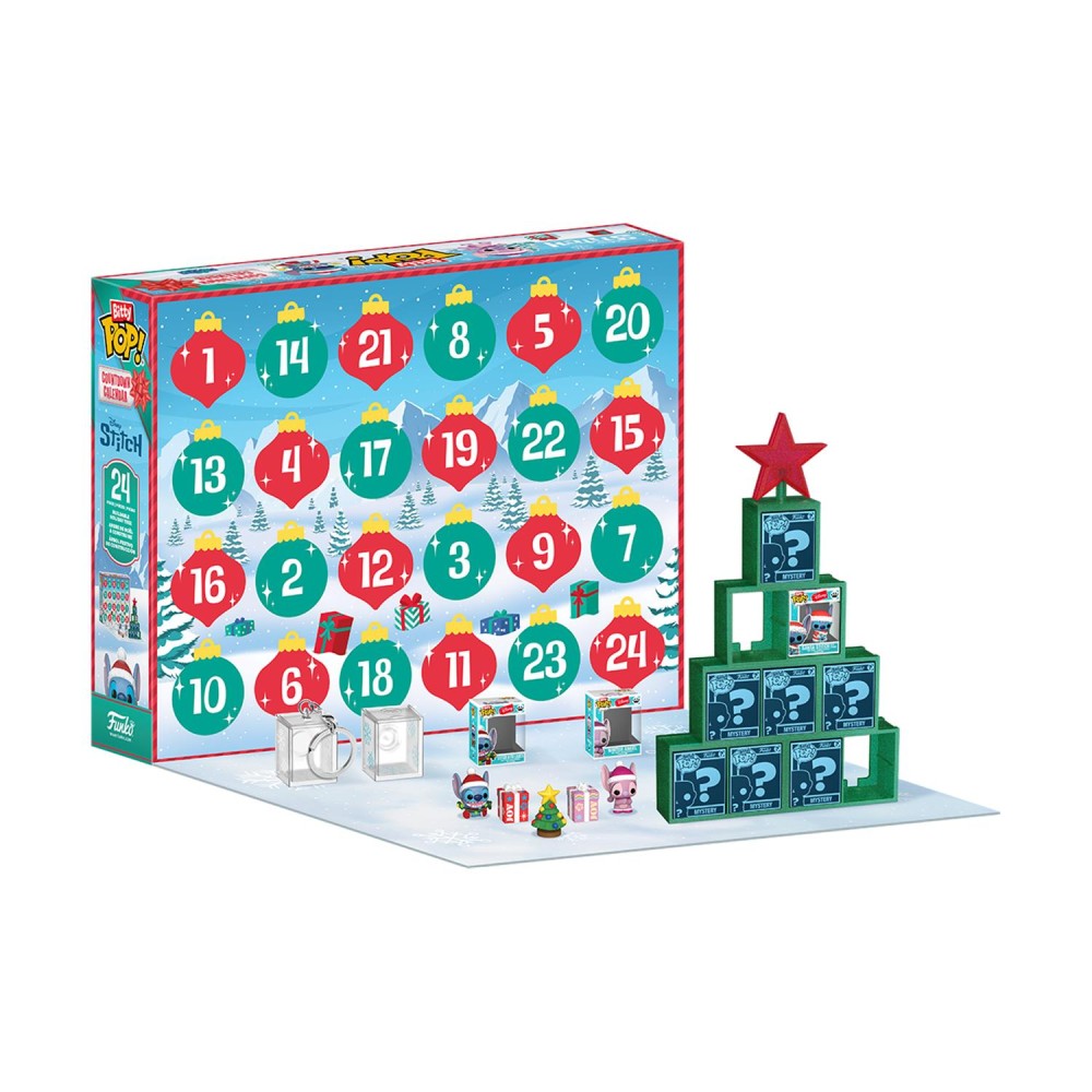 Funko Bitty Pop! Countdown Calendar: Stitch - Buildable Holiday Tree Vinyl Figure