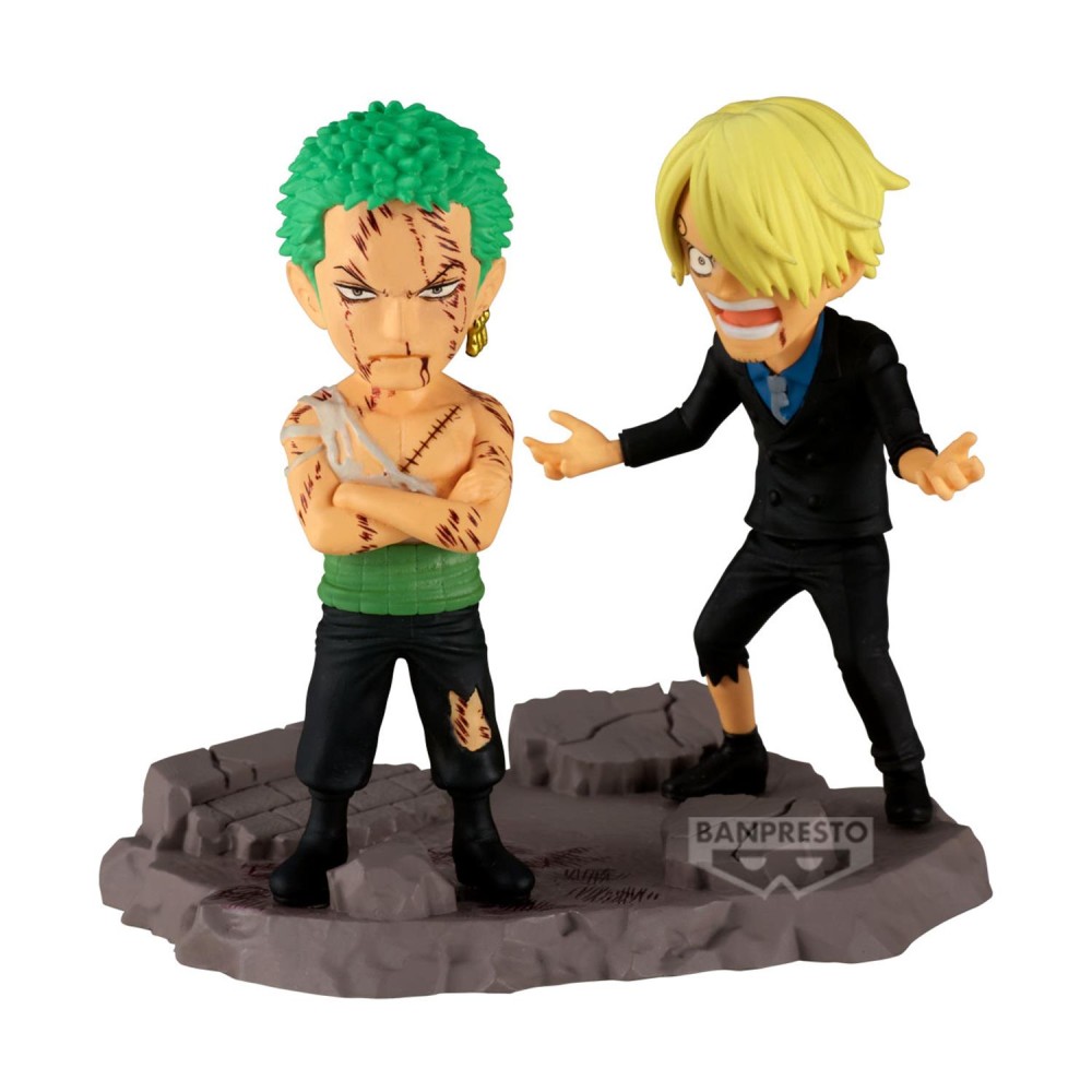Banpresto World Collectable Figure Log Stories: One Piece - Roronoa Zoro &amp; Sanji Figures (8cm) (29523)