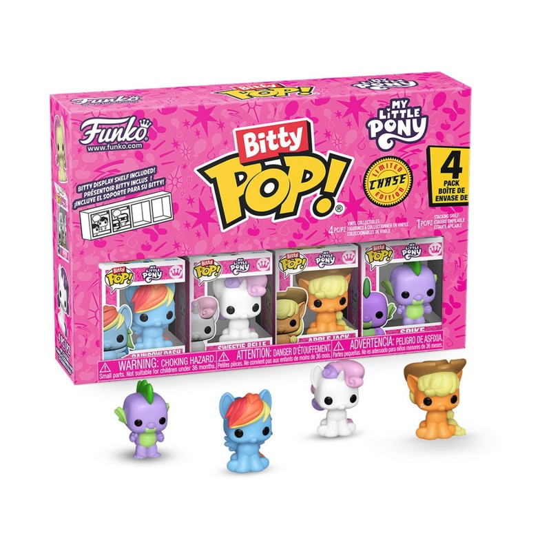 Funko Bitty Pop! 4-Pack: My Little Pony - Rainbow Dash, Sweetie Belle, Applejack, Spike Vinyl Figures