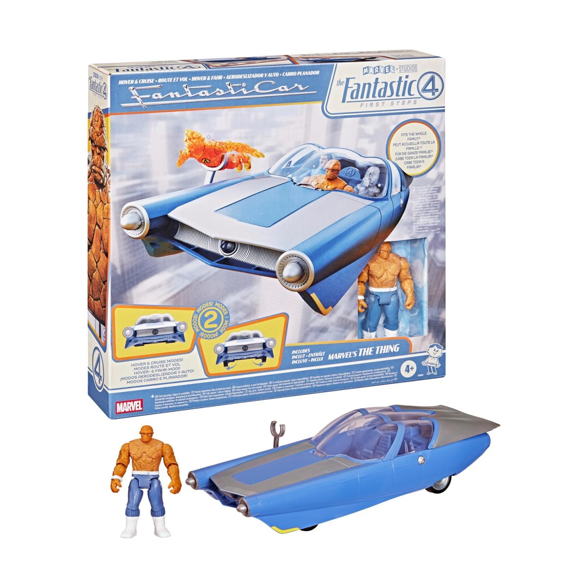 Hasbro Marvel Fantastic Four: First Steps - Hover &amp; Cruise Fantastic Car &amp; Thing Vehicle &amp; Figure (G0983)