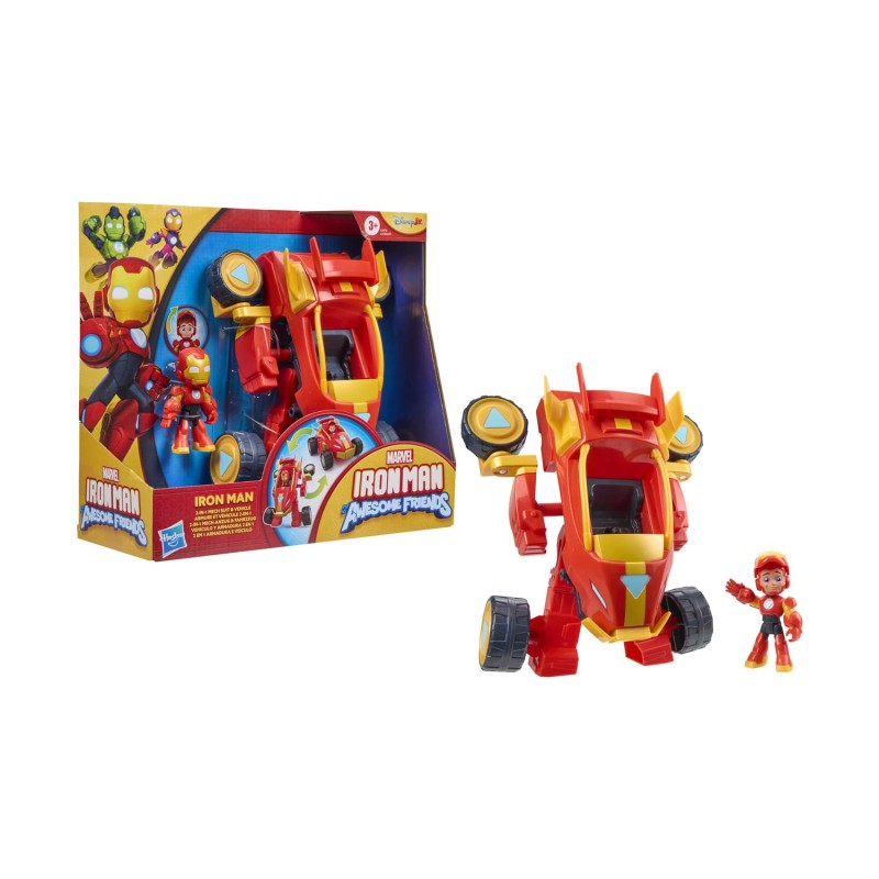 Hasbro Marvel Iron Man And His Awesome Friends: Iron Man 2 in 1 Mech Suit &amp; Vehicle - Figure &amp; Vehicle (G1474)