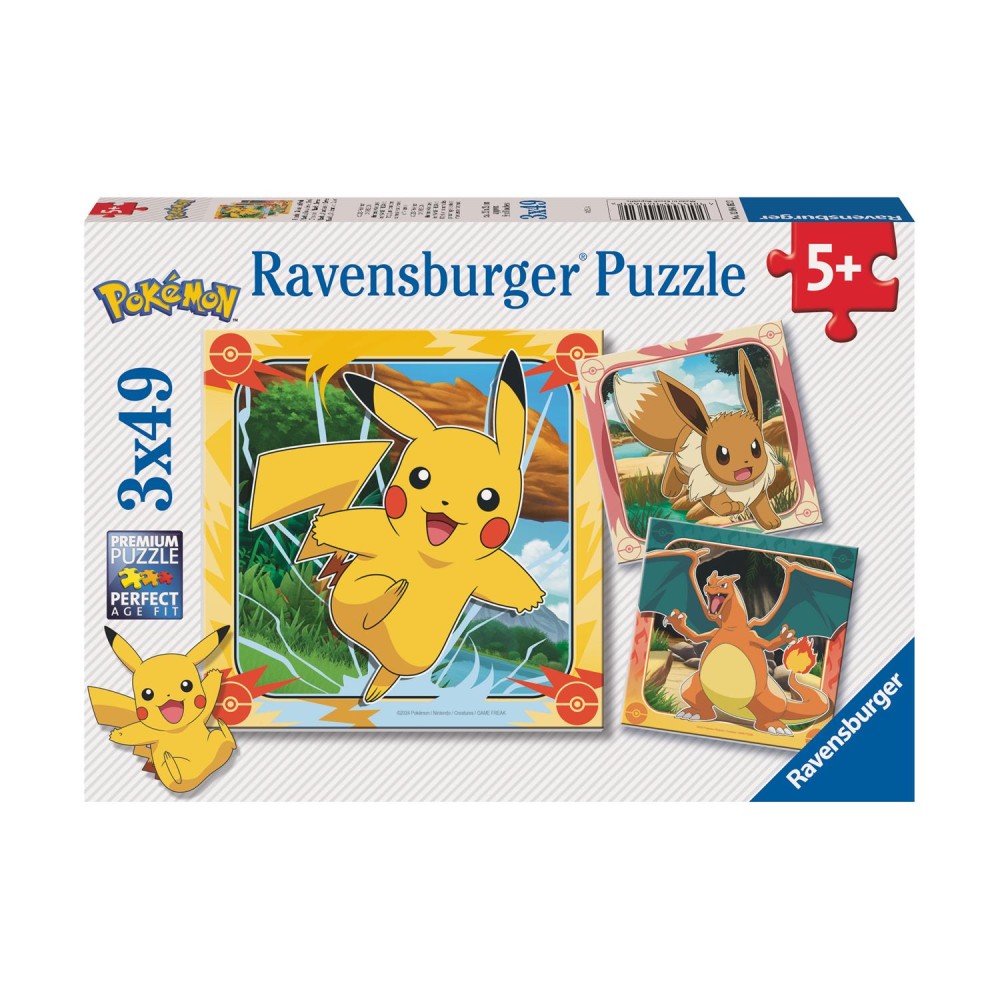 Ravensburger Puzzle: Pokemon - Pikachu, Charizard and Eevee! (3x49 pcs) (12004062)