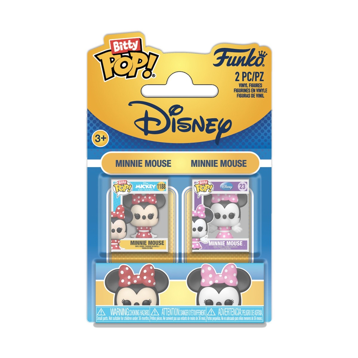 Funko Bitty Pop! Disney: Minnie Mouse &amp; Minnie Mouse -2-Pack Vinyl Figures