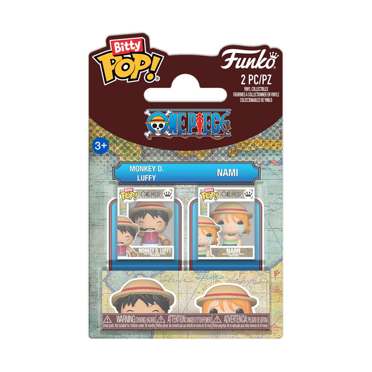 Funko Bitty Pop! 2-pack: One Piece - Monkey D. Luffy &amp; Nami Vinyl Figures