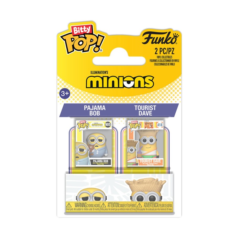 Funko Bitty Pop! 2-pack: Minions - Pajama Bob &amp; Tourist Dave Vinyl Figures