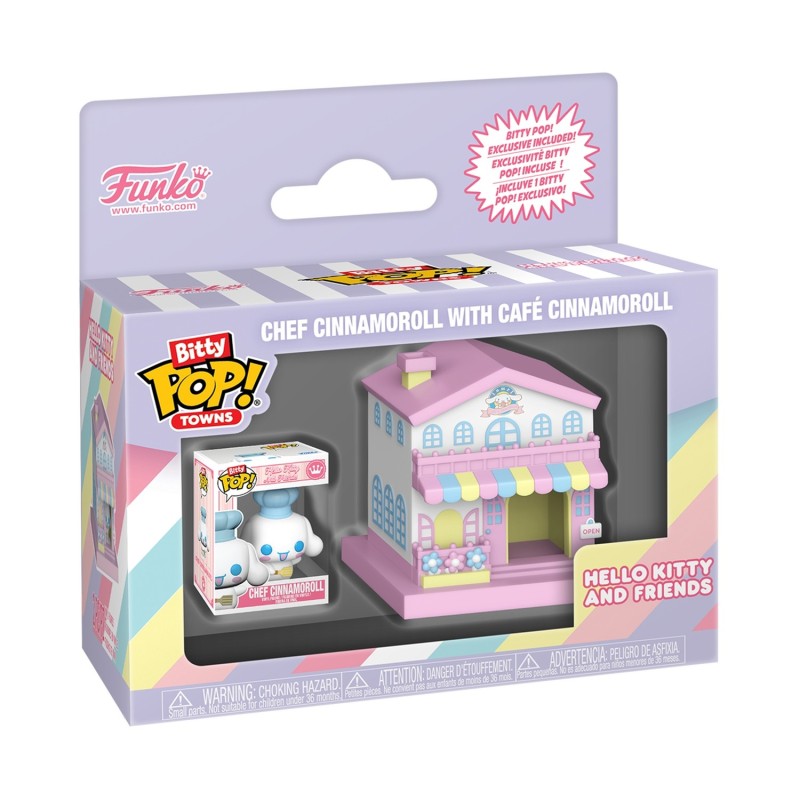 Funko Bitty Pop! Towns: Hello Kitty and Friends - Chef Cinnamoroll with Café Cinnamoroll Vinyl Figures
