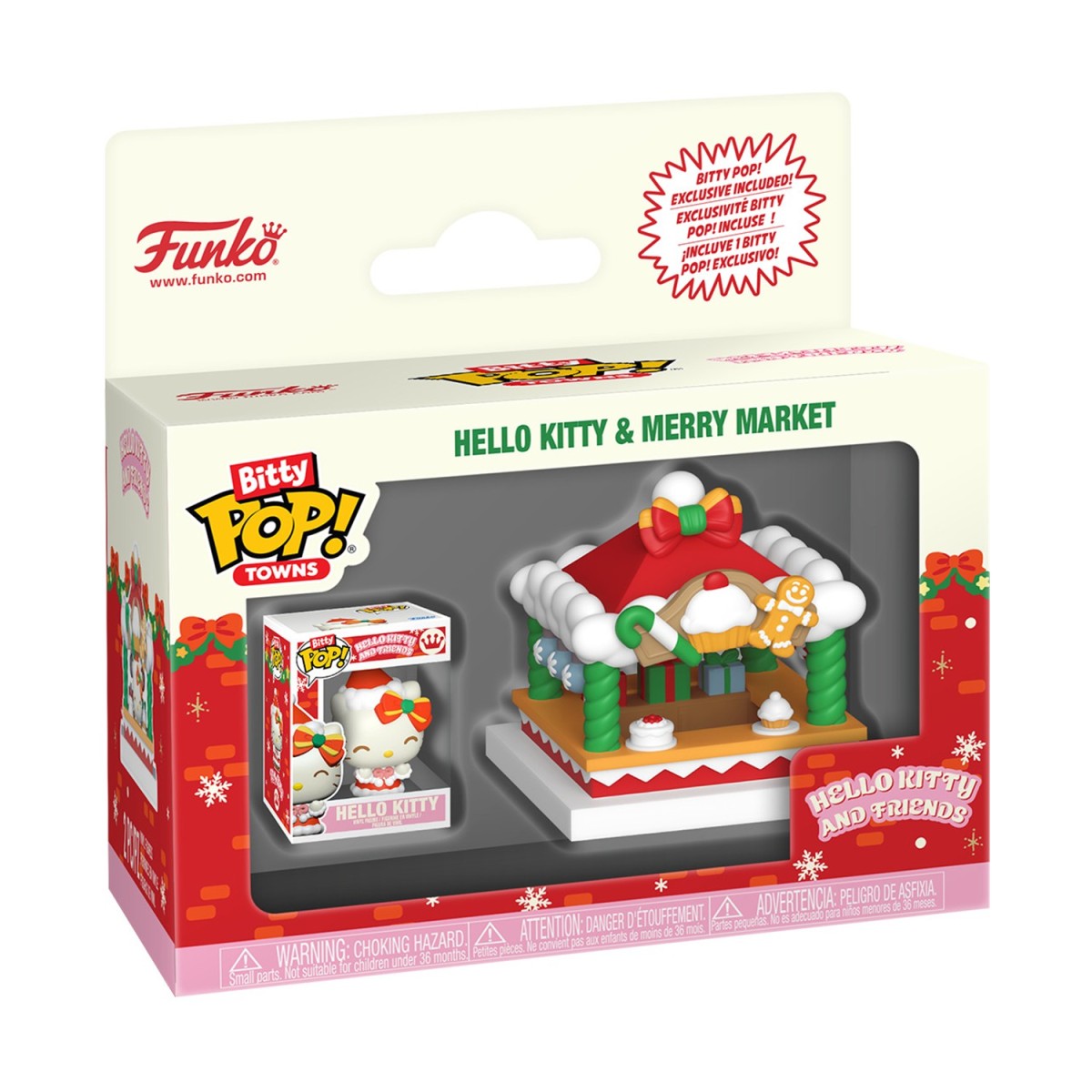 Funko Bitty Pop! Towns: Hello Kitty And Friends (Holiday) - Hello Kitty &amp; Merry Market Vinyl Figures