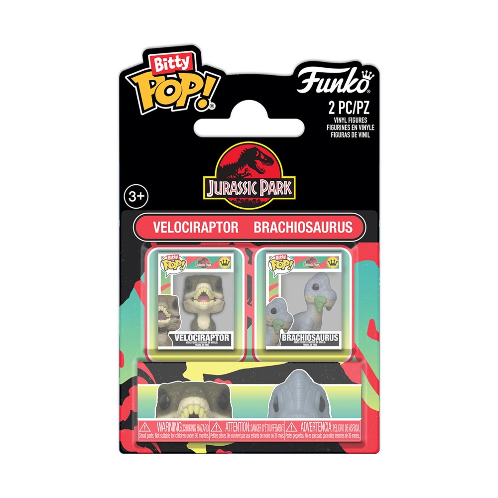 Funko Bitty Pop! 2-Pack: Jurassic Park - Velociraptor &amp; Brachiosaurus Vinyl Figures
