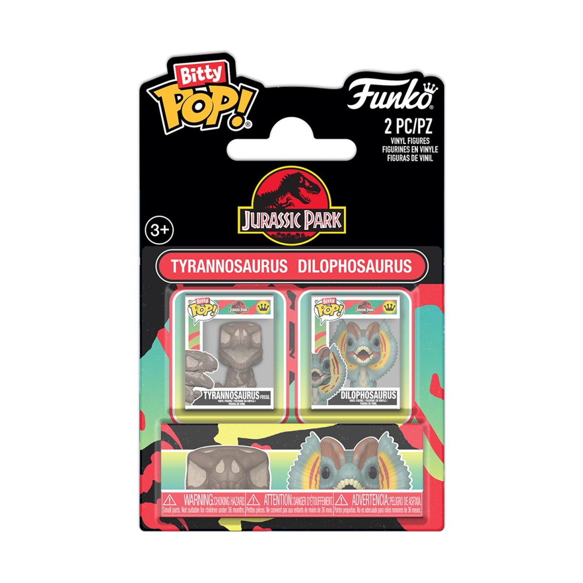 Funko Bitty Pop! 2-Pack: Jurassic Park - Tyrannosaurus Fossil &amp; Dilophosaurus Vinyl Figures