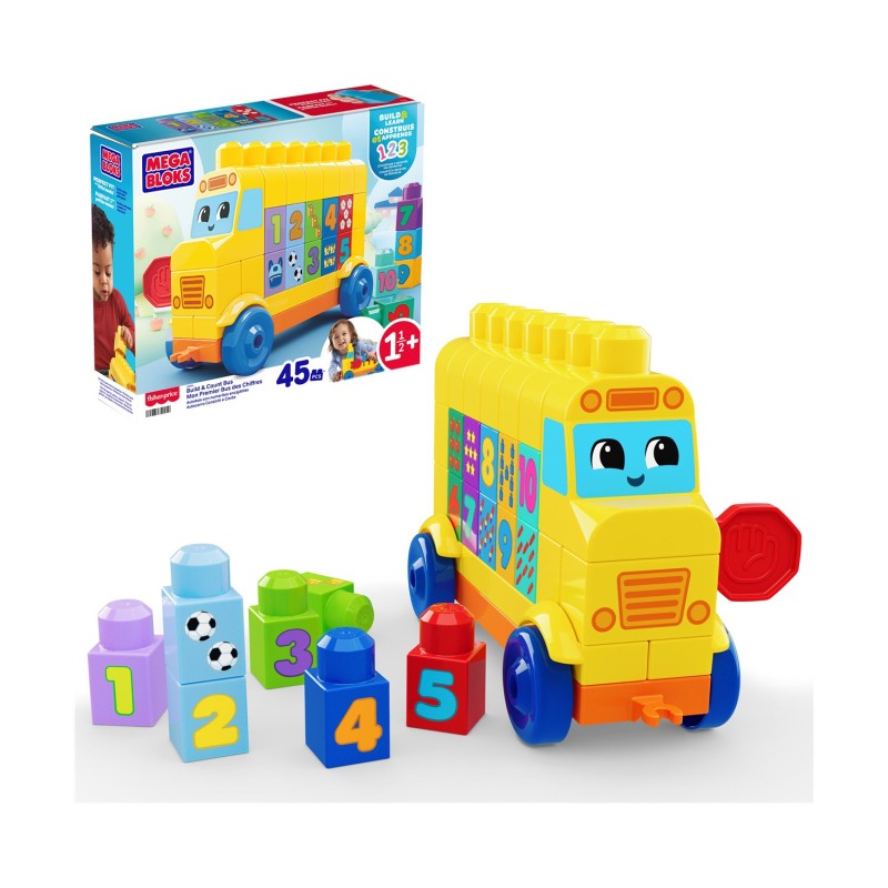 Fisher-Price Mega Bloks: Build &amp; Learn - Build &amp; Count Bus (JKG34)