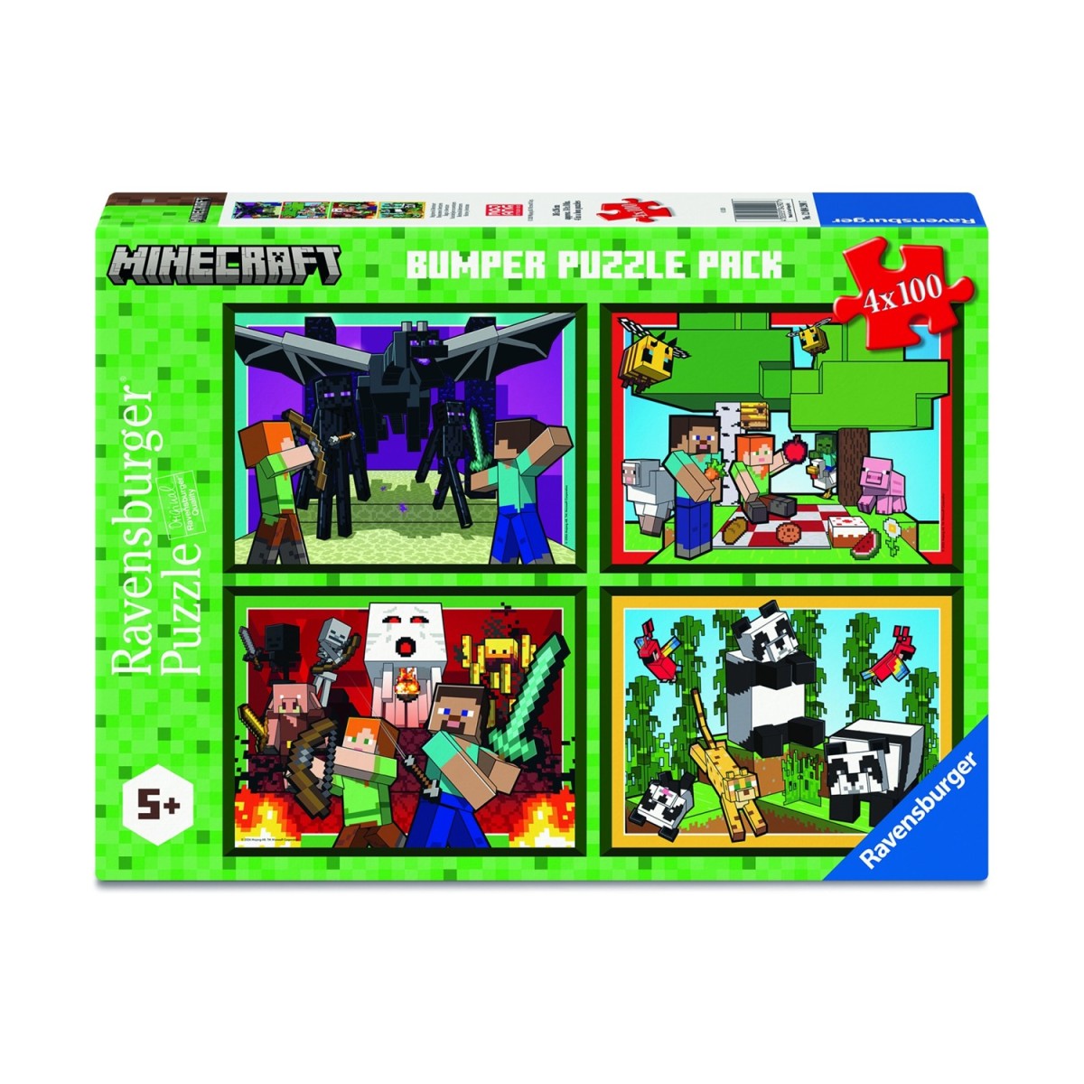 Ravensburger Minecraft: Bumper Puzzle Pack - Realms &amp; Adventures (4x100 pcs) (12004290)