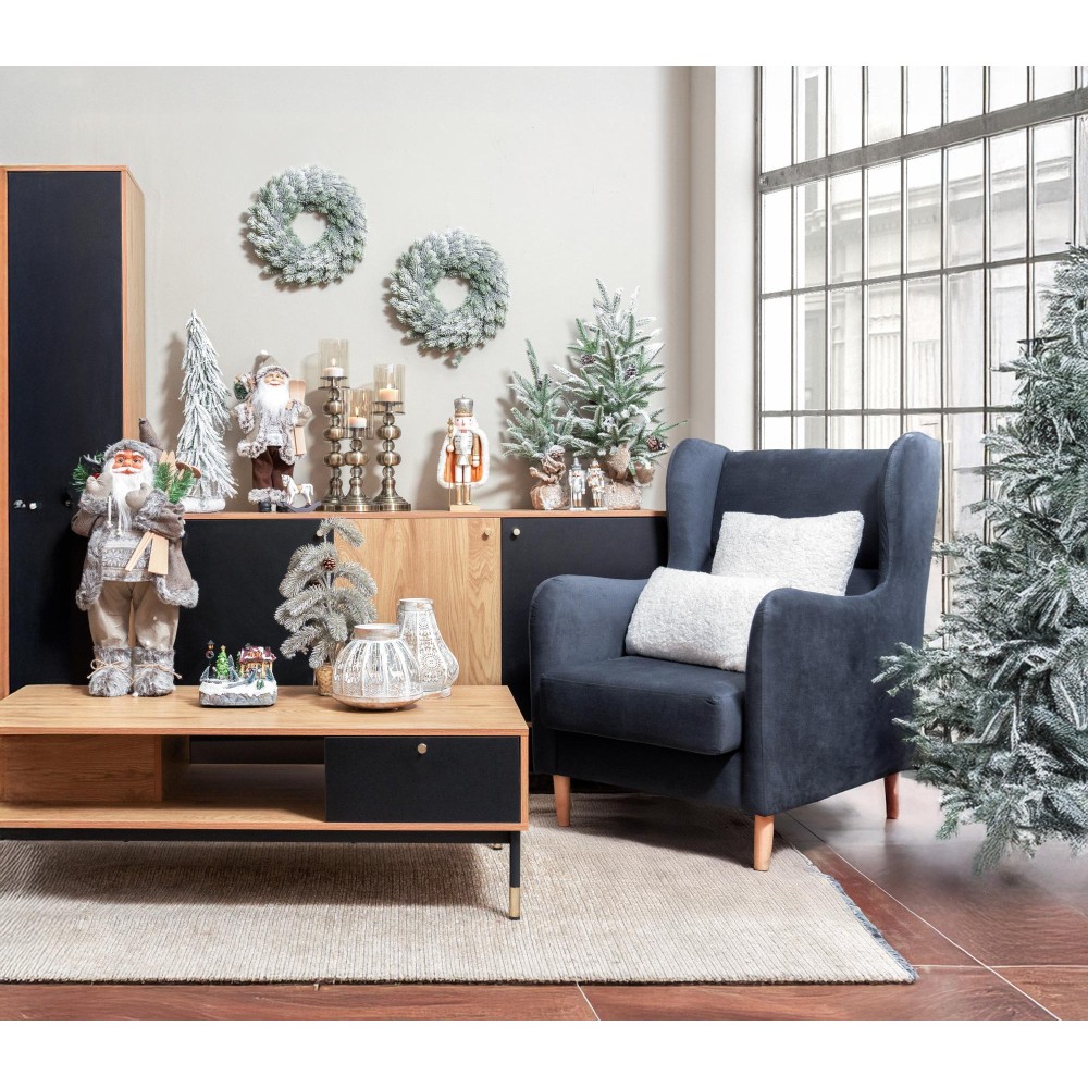 ΚΟΜΟΤΑ-ΜΠΟΥΦΕΣ ΜΕ 3 ΝΤΟΥΛΑΠΙΑ Fylliana Living GREY OAK-ΜΑΥΡΟ ΧΡΩΜΑ 150x40x82εκ