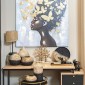 ΓΡΑΦΕΙΟ ΜΕ 2 ΣΥΡΤΑΡΙΑ Fylliana Living GREY OAK-ΜΑΥΡΟ ΧΡΩΜΑ 138x54x73εκ