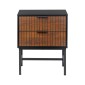 ΚΟΜΟΔΙΝΟ ΜΕ 2 ΣΥΡΤΑΡΙΑ Fylliana FL2405 ΜΑΥΡΟ-GREY OAK ΧΡΩΜΑ 48x40x60εκ