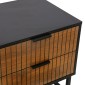 ΚΟΜΟΔΙΝΟ ΜΕ 2 ΣΥΡΤΑΡΙΑ Fylliana FL2405 ΜΑΥΡΟ-GREY OAK ΧΡΩΜΑ 48x40x60εκ