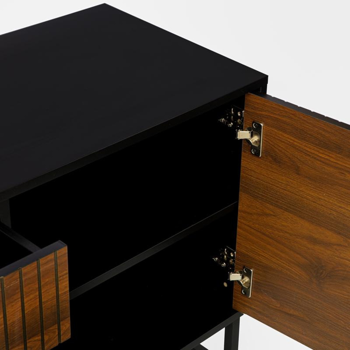 ΚΟΜΟΤΑ-ΜΠΟΥΦΕΣ Fylliana FL2405 ΜΑΥΡΟ-GREY OAK ΧΡΩΜΑ 150x40x75εκ