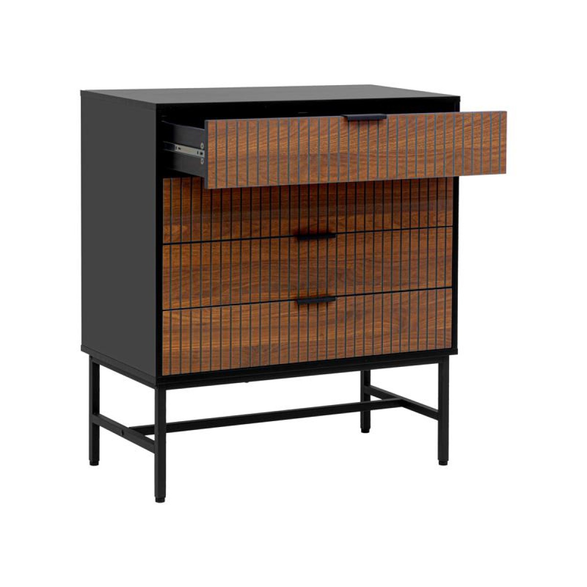 ΣΥΡΤΑΡΙΕΡΑ Fylliana FL2405 ΜΑΥΡΟ-GREY OAK ΧΡΩΜΑ 80x40x90εκ