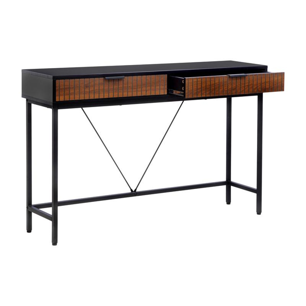 ΚΟΝΣΟΛΑ Fylliana FL2405 GREY OAK-ΜΑΥΡΟ ΧΡΩΜΑ 120x30x76εκ