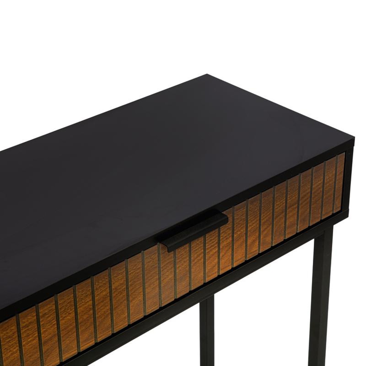 ΚΟΝΣΟΛΑ Fylliana FL2405 GREY OAK-ΜΑΥΡΟ ΧΡΩΜΑ 120x30x76εκ
