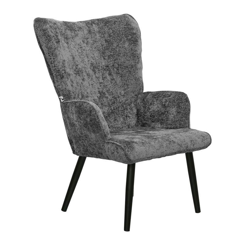 ΠΟΛΥΘΡΟΝΑ Fylliana "Meliora" ΜΕ ΜΕΤΑΛΛΙΚΑ ΠΟΔΙΑ ΣΚΟΥΡΟ ΓΚΡΙ-ΜΑΥΡΟ ΧΡΩΜΑ 67x74x97εκ