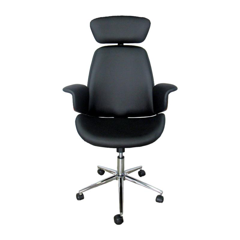 ΚΑΡΕΚΛΑ ΓΡΑΦΕΙΟΥ ΔΙΕΥΘΥΝΤΗ Fylliana FL921 ΜΑΥΡΟ ΤΕΧΝΟΔΕΡΜΑ ΜΕ ΚΑΡΥΔΙ ΞΥΛΟ 68x68x125εκ