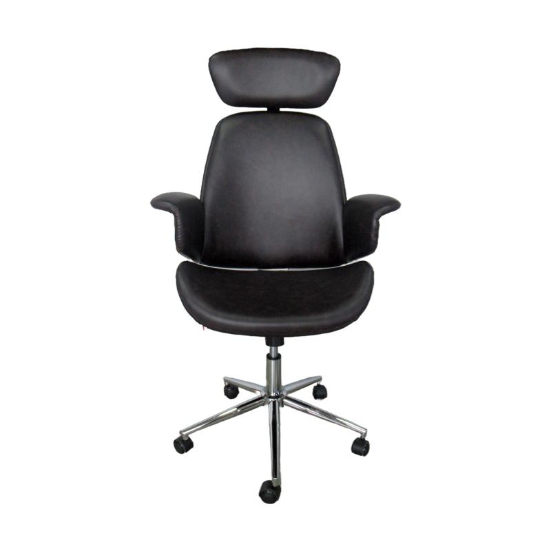 ΚΑΡΕΚΛΑ ΓΡΑΦΕΙΟΥ ΔΙΕΥΘΥΝΤΗ Fylliana FL921 ΚΑΦΕ ΤΕΧΝΟΔΕΡΜΑ ΜΕ ΚΑΡΥΔΙ ΞΥΛΟ 68x68x125εκ