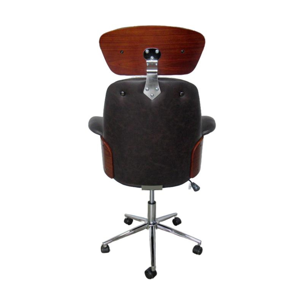 ΚΑΡΕΚΛΑ ΓΡΑΦΕΙΟΥ ΔΙΕΥΘΥΝΤΗ Fylliana FL921 ΚΑΦΕ ΤΕΧΝΟΔΕΡΜΑ ΜΕ ΚΑΡΥΔΙ ΞΥΛΟ 68x68x125εκ