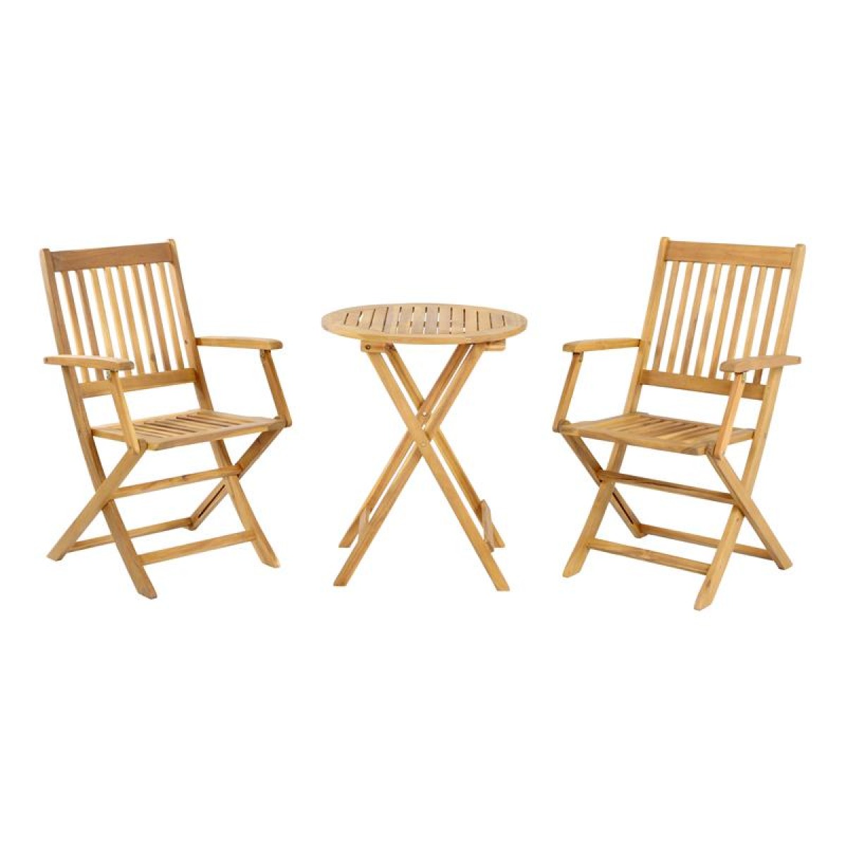 ΣΕΤ BISTRO 3 ΤΕΜ ΞΥΛΟ ΑΚΑΚΙΑΣ Fylliana FL921 ΚΑΡΥΔΙ ΣΚΕΛΕΤΟΣ 60x60x75εκ