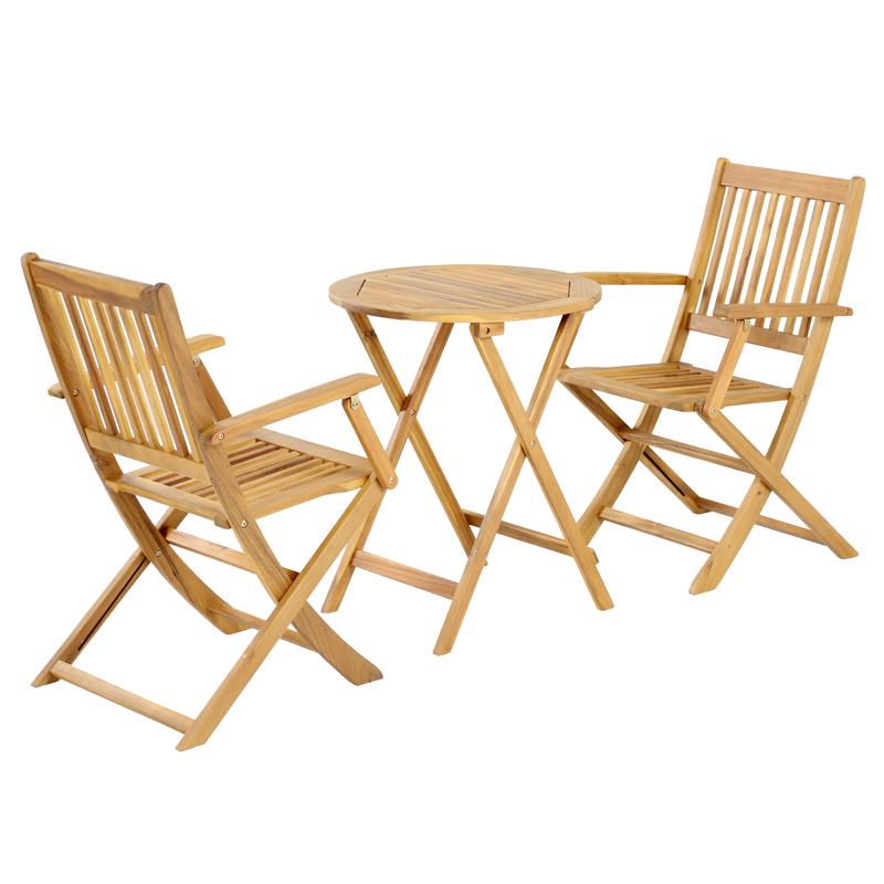 ΣΕΤ BISTRO 3 ΤΕΜ ΞΥΛΟ ΑΚΑΚΙΑΣ Fylliana FL921 ΚΑΡΥΔΙ ΣΚΕΛΕΤΟΣ 60x60x75εκ