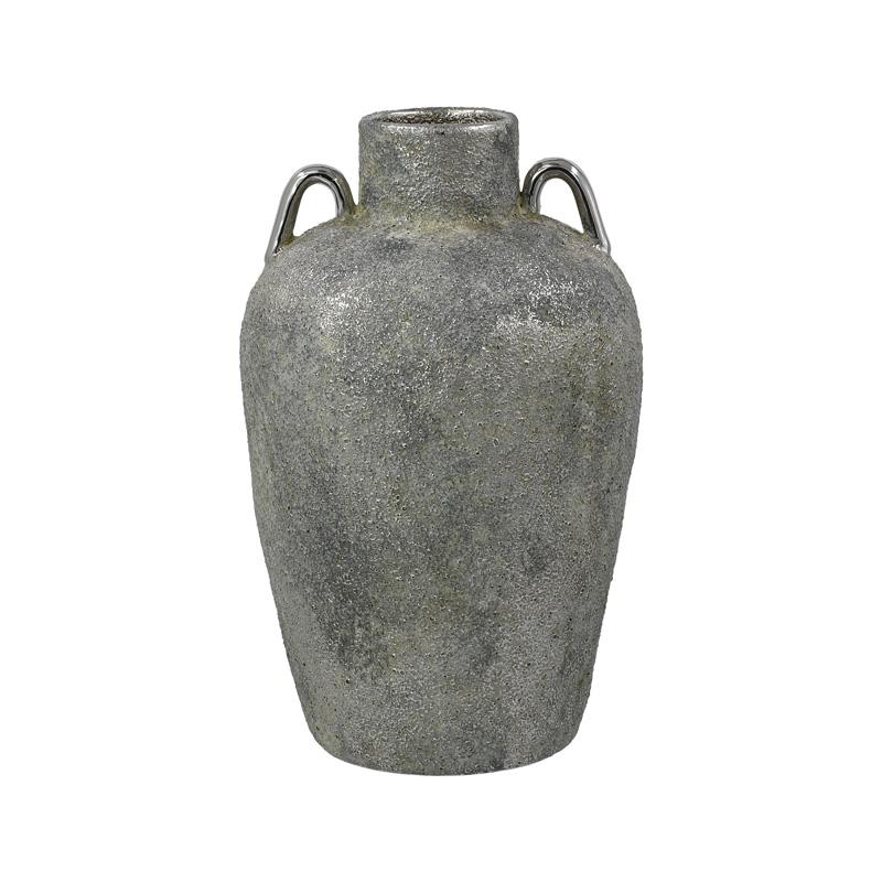 ΚΕΡΑΜΙΚΟ ΒΑΖΟ Fylliana FL134036 ΑΣΗΜΙ-ΓΚΡΙ 18x29εκ