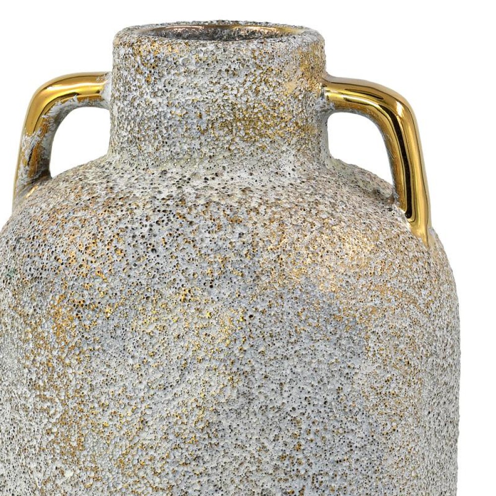 ΚΕΡΑΜΙΚΟ ΒΑΖΟ Fylliana FL134035 ΧΡΥΣΟ-ΓΚΡΙ 14x30εκ