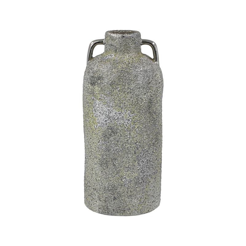 ΚΕΡΑΜΙΚΟ ΒΑΖΟ Fylliana FL134035 ΑΣΗΜΙ-ΓΚΡΙ 14x30εκ