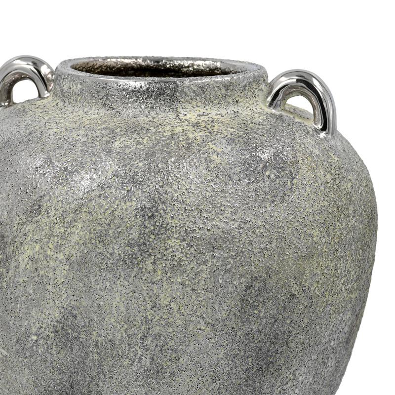 ΚΕΡΑΜΙΚΟ ΒΑΖΟ Fylliana FL134037 ΑΣΗΜΙ-ΓΚΡΙ 20x17εκ