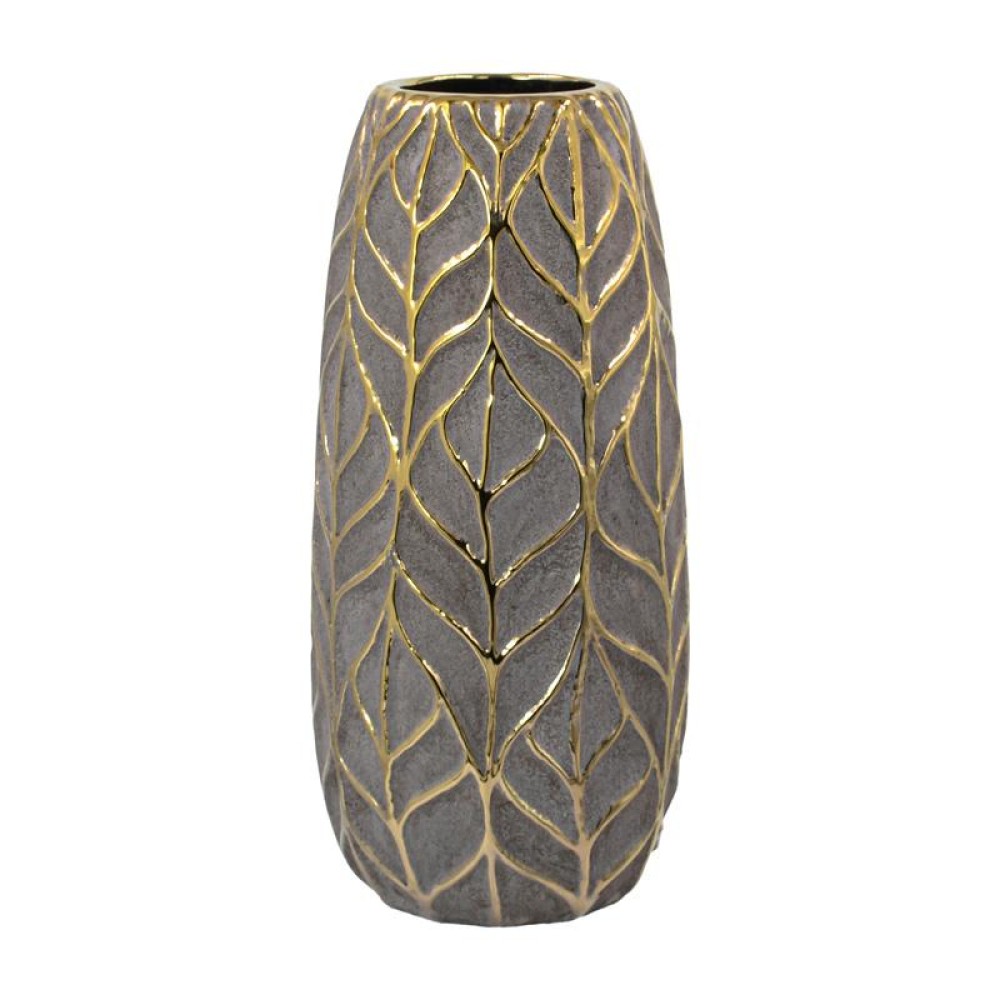 ΚΕΡΑΜΙΚΟ ΒΑΖΟ Fylliana FL126042 ΧΡΥΣΟ-ΚΑΦΕ 15x32εκ