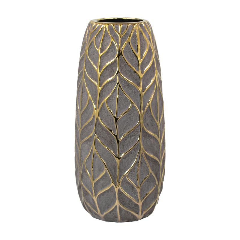 ΚΕΡΑΜΙΚΟ ΒΑΖΟ Fylliana FL126042 ΧΡΥΣΟ-ΚΑΦΕ 15x32εκ