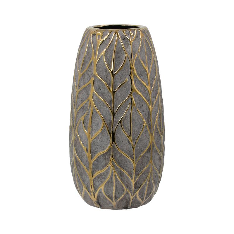 ΚΕΡΑΜΙΚΟ ΒΑΖΟ Fylliana FL126042 ΧΡΥΣΟ-ΚΑΦΕ 14x25εκ