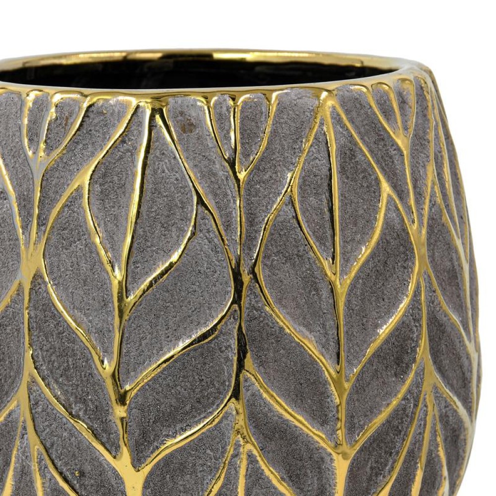 ΚΕΡΑΜΙΚΟ ΒΑΖΟ Fylliana FL126044 ΧΡΥΣΟ-ΚΑΦΕ 16x14εκ