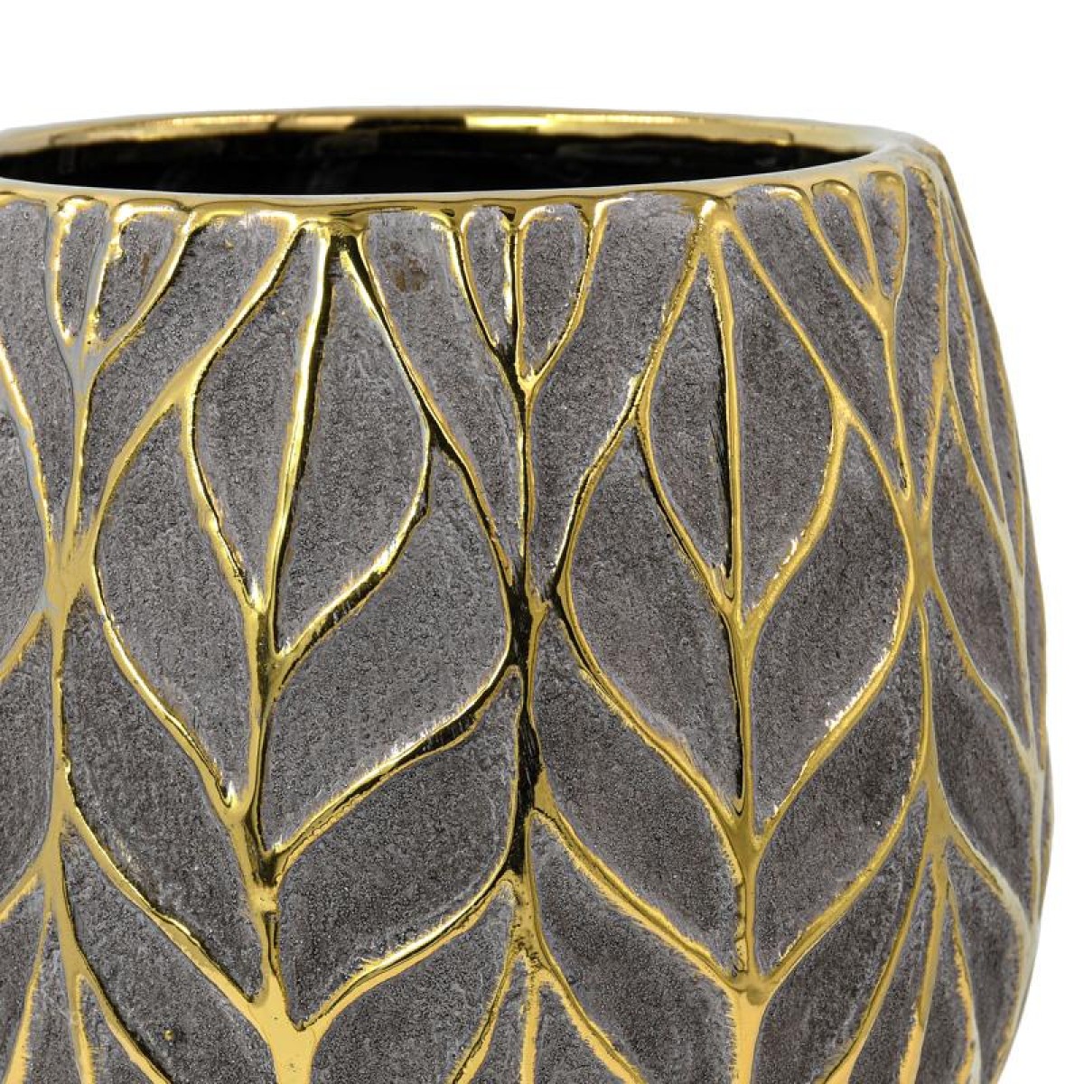 ΚΕΡΑΜΙΚΟ ΒΑΖΟ Fylliana FL126044 ΧΡΥΣΟ-ΚΑΦΕ 16x14εκ