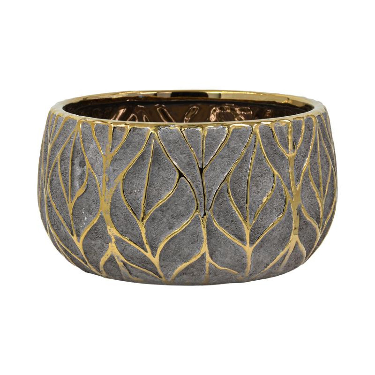 ΚΕΡΑΜΙΚΗ ΚΟΥΠ Fylliana FL126045 ΧΡΥΣΟ-ΚΑΦΕ 18x10εκ