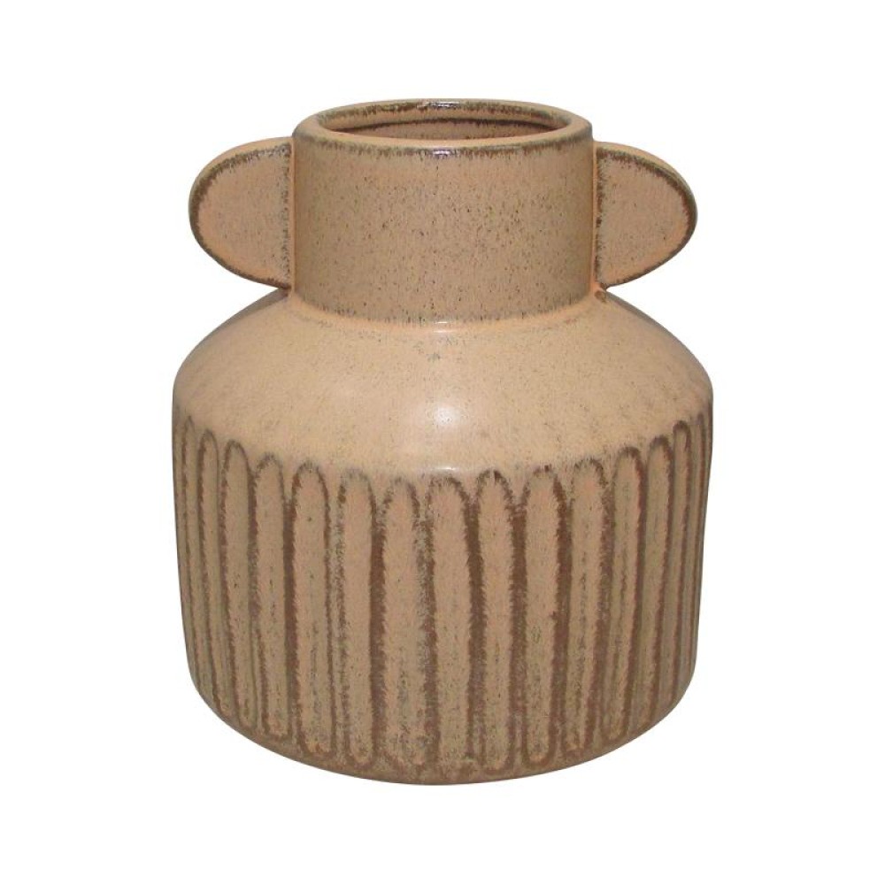 ΚΕΡΑΜΙΚΟ ΒΑΖΟ Fylliana 606112 ΚΑΦΕ ΧΡΩΜΑ 17,6x17,6x18,5εκ sls