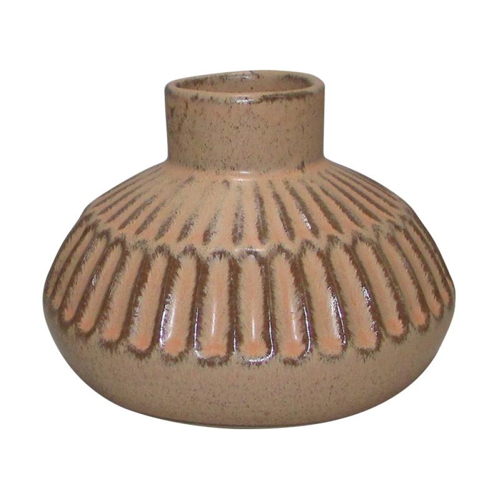 ΚΕΡΑΜΙΚΟ ΒΑΖΟ Fylliana 606427 ΚΑΦΕ ΧΡΩΜΑ 15,8x15,8x11,7εκ sls
