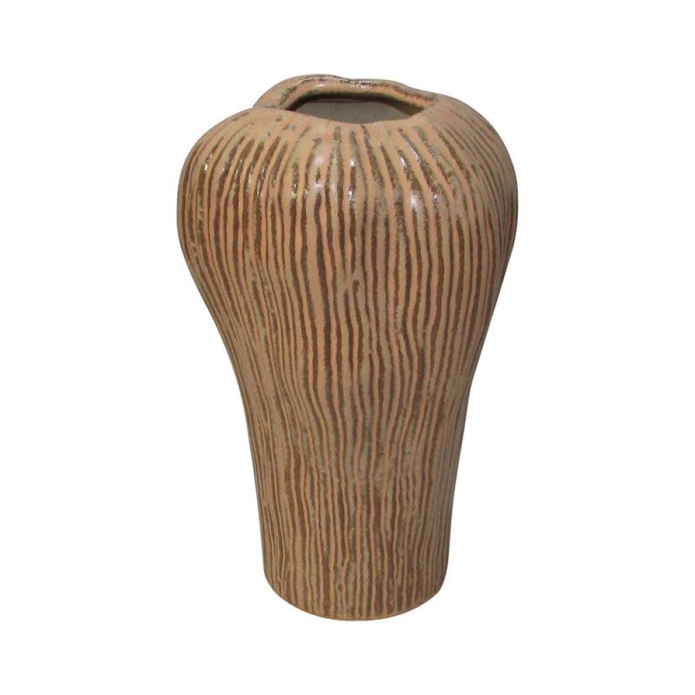 ΚΕΡΑΜΙΚΟ ΒΑΖΟ Fylliana 606728 ΚΑΦΕ ΧΡΩΜΑ 15x13,5x24,5εκ sls