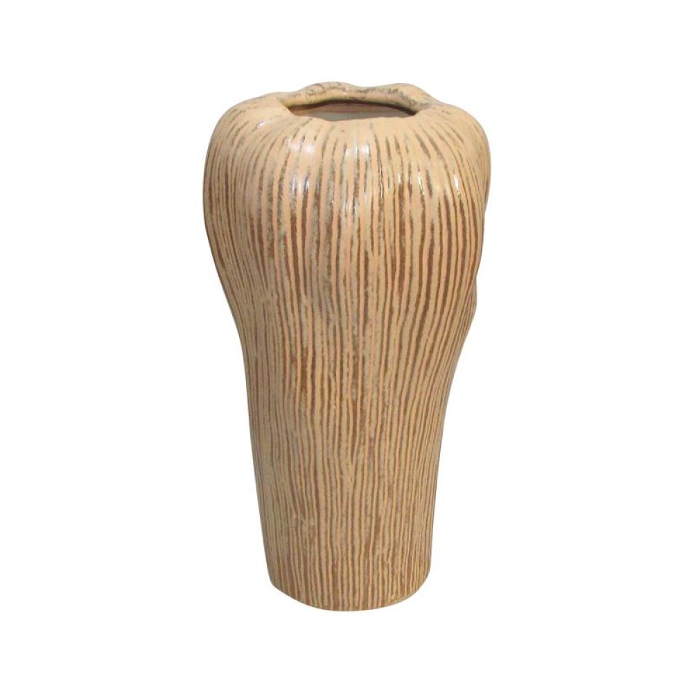 ΚΕΡΑΜΙΚΟ ΒΑΖΟ Fylliana 606728 ΚΑΦΕ ΧΡΩΜΑ 17,3x17x32,2εκ sls