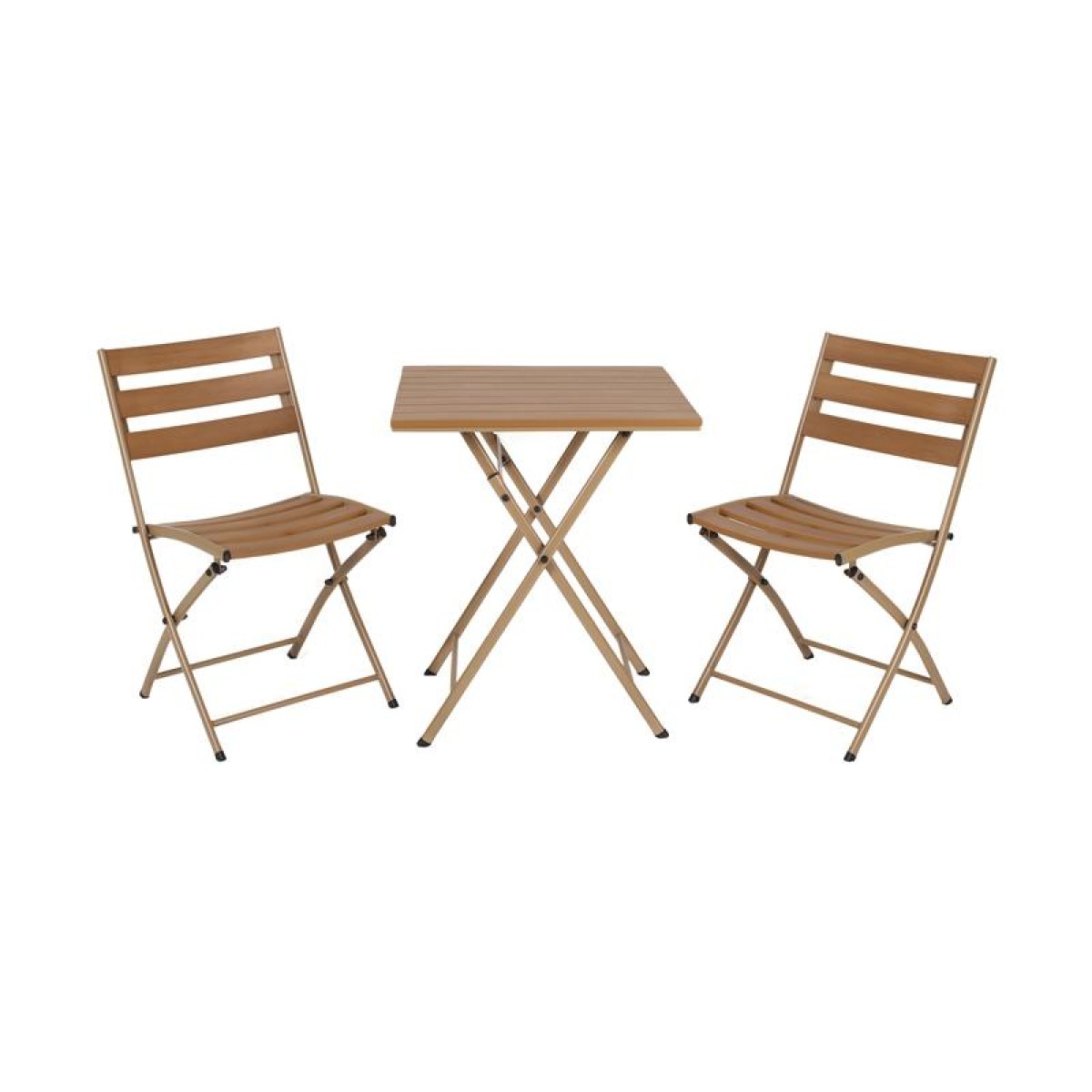 ΣΕΤ BALCONY 3TEM ΣΤΡΟΓΓΥΛΟ Fylliana POLYWOOD & ΑΤΣΑΛΙ ΦΥΣΙΚΟ-ΚΑΦΕ ΧΡΩΜΑ