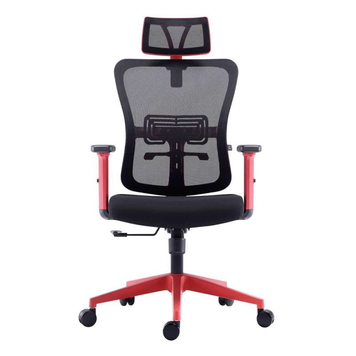 ΚΑΡΕΚΛΑ ΓΡΑΦΕΙΟΥ Fylliana FL9088 ΜΑΥΡΟ ΥΦΑΣΜΑ ΚΟΚΚΙΝΟ ΣΚΕΛΕΤΟ 60x60x119-129κ