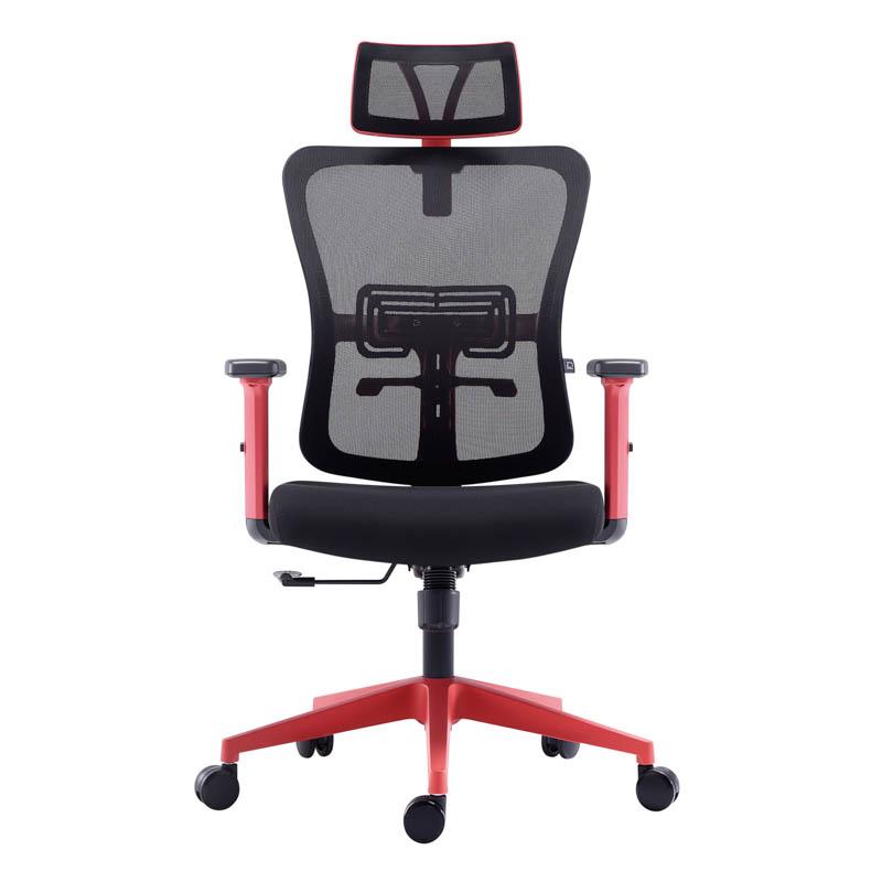 ΚΑΡΕΚΛΑ ΓΡΑΦΕΙΟΥ Fylliana FL9088 ΜΑΥΡΟ ΥΦΑΣΜΑ ΚΟΚΚΙΝΟ ΣΚΕΛΕΤΟ 60x60x119-129κ