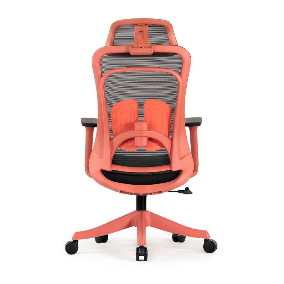 ΚΑΡΕΚΛΑ ΓΡΑΦΕΙΟΥ Fylliana FL408 ΜΑΥΡΟ ΥΦΑΣΜΑ ΚΟΚΚΙΝΟ ΣΚΕΛΕΤΟ 64x64x120-130εκ