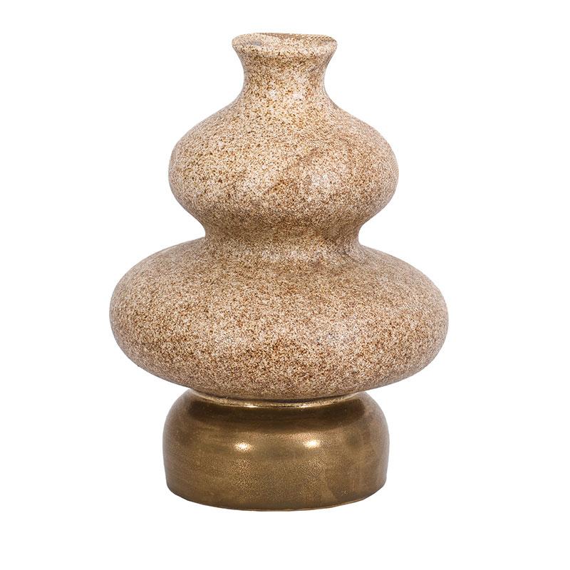 ΚΕΡΑΜΙΚΟ ΒΑΖΟ Fylliana FL0399 ΜΠΕΖ-ΧΡΥΣΟ ΧΡΩΜΑ 18x18x23εκ