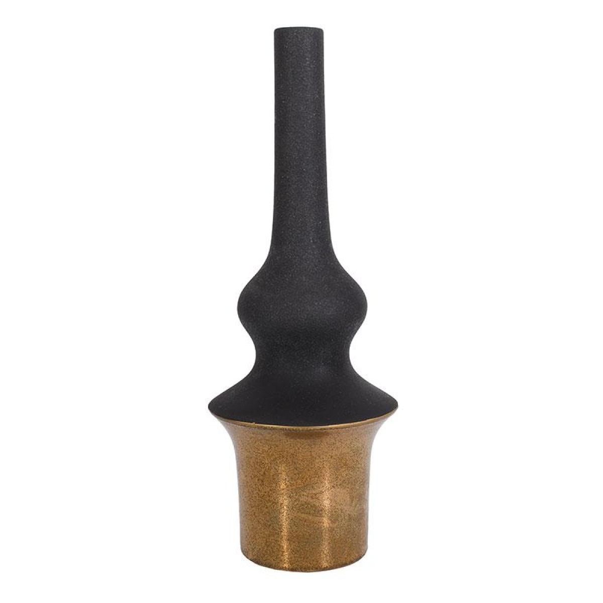 ΚΕΡΑΜΙΚΟ ΒΑΖΟ Fylliana FL0332 ΜΑΥΡΟ-ΧΡΥΣΟ ΧΡΩΜΑ 19x19x54εκ