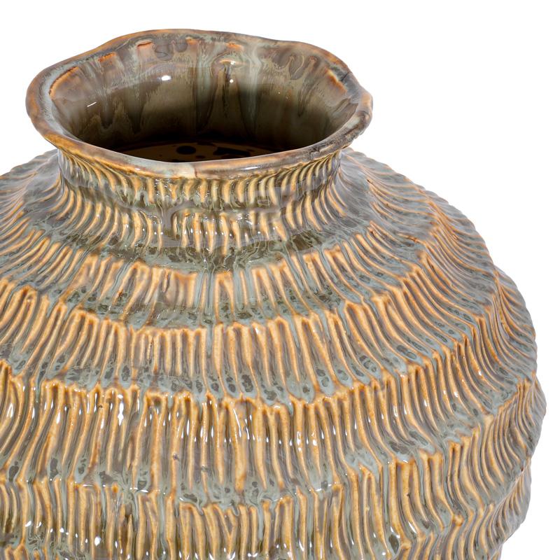 ΚΕΡΑΜΙΚΟ ΒΑΖΟ Fylliana FL30016 ΜΠΕΖ-ΓΚΡΙ-ΧΡΥΣΟ ΧΡΩΜΑ 25x24εκ